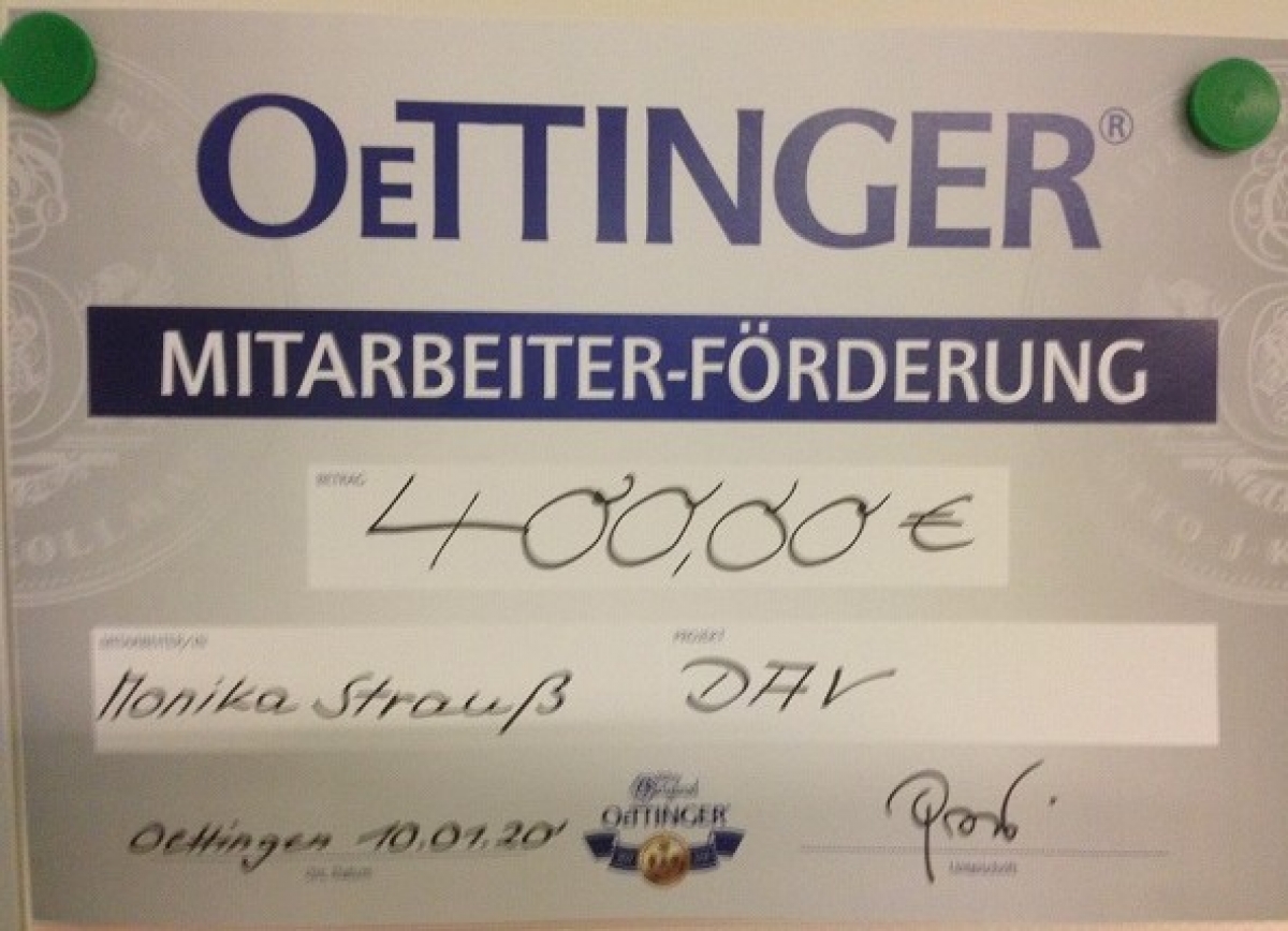 400,00 € Spende von Oettinger